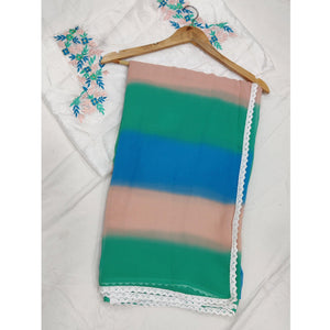 Multicolor Digital Printed Georgette Saree