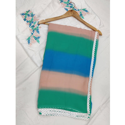 Multicolor Digital Printed Georgette Saree