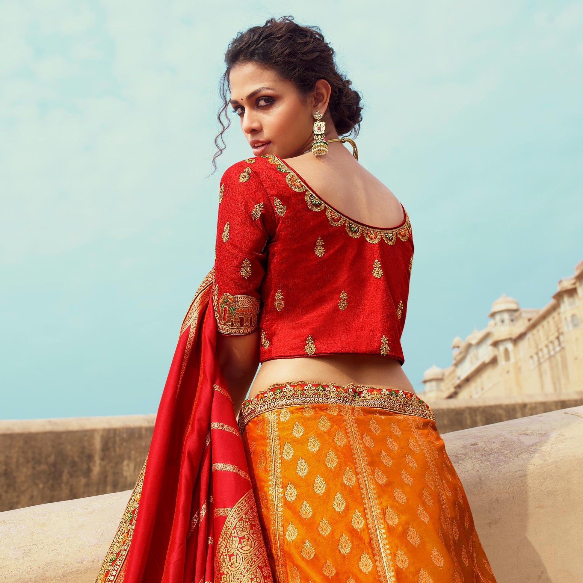 Multicolor Festive Wear Woven Heavy Banarasi Silk Lehenga Choli
