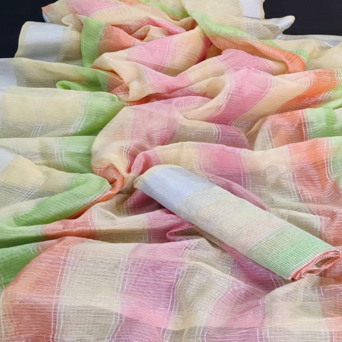 Multicolor Festive Wear Woven Silk Border Saree