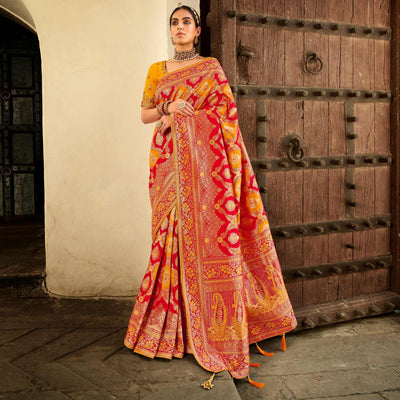 Multicolor Festive Wear Woven Silk Saree
