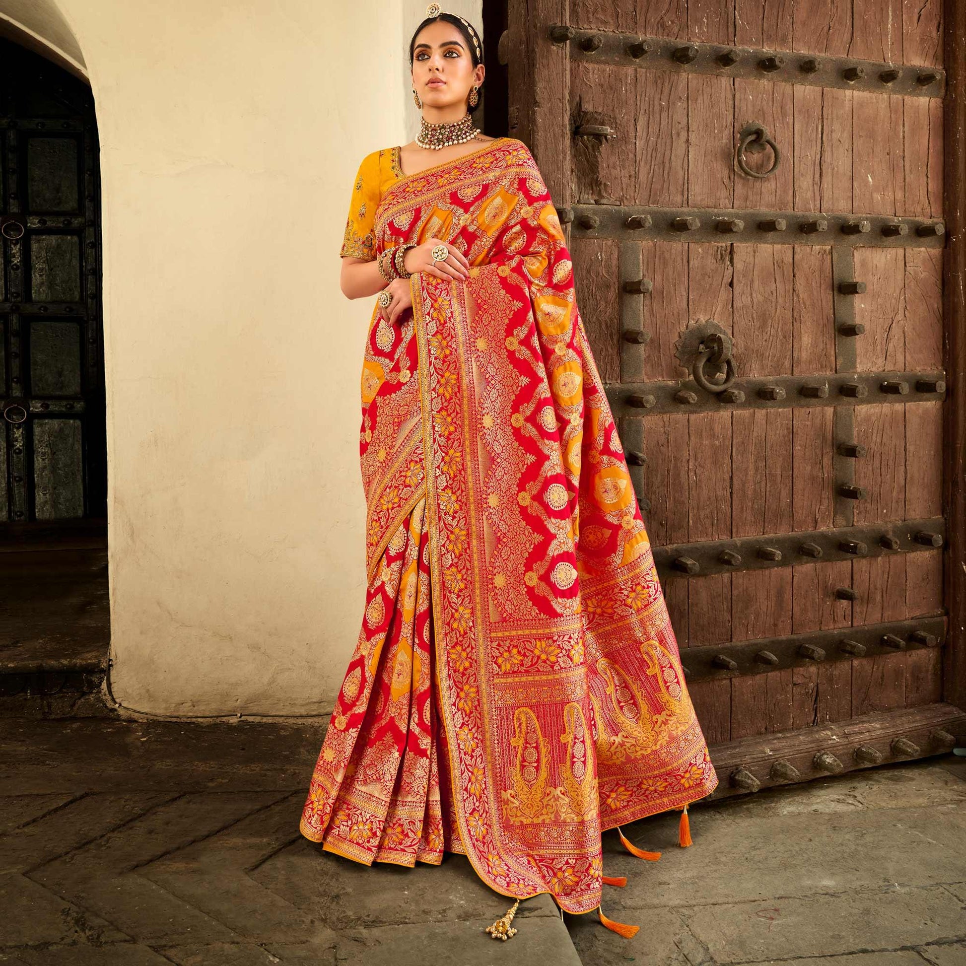 Multicolor Festive Wear Woven Silk Saree