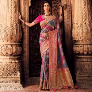 Multicolor Festive Wear Woven Silk Saree