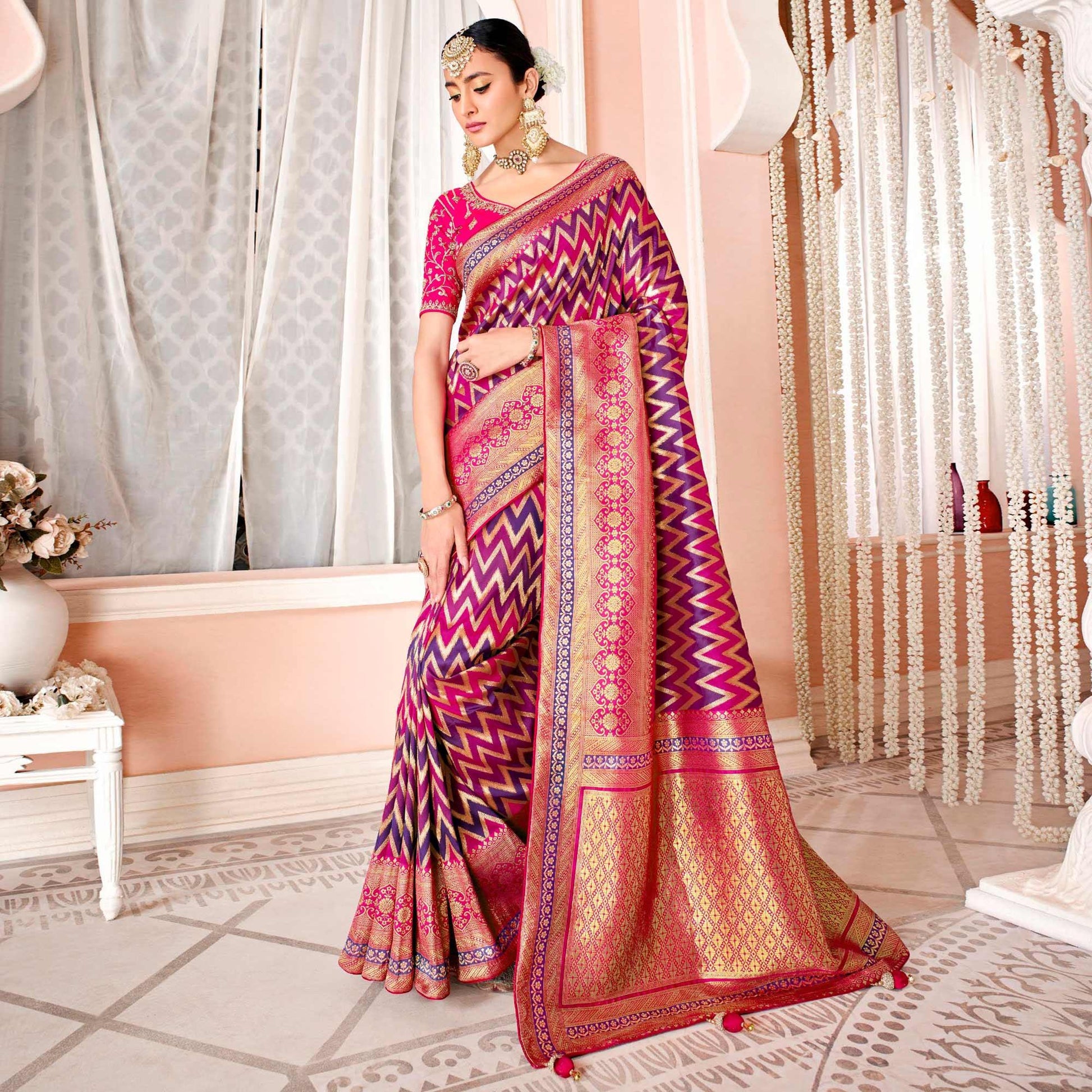 Multicolor Festive Wear Woven Silk Saree