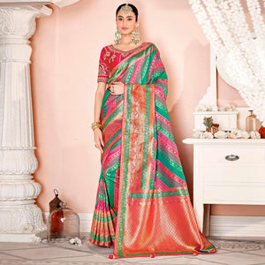 Multicolor Festive Wear Woven Silk Saree