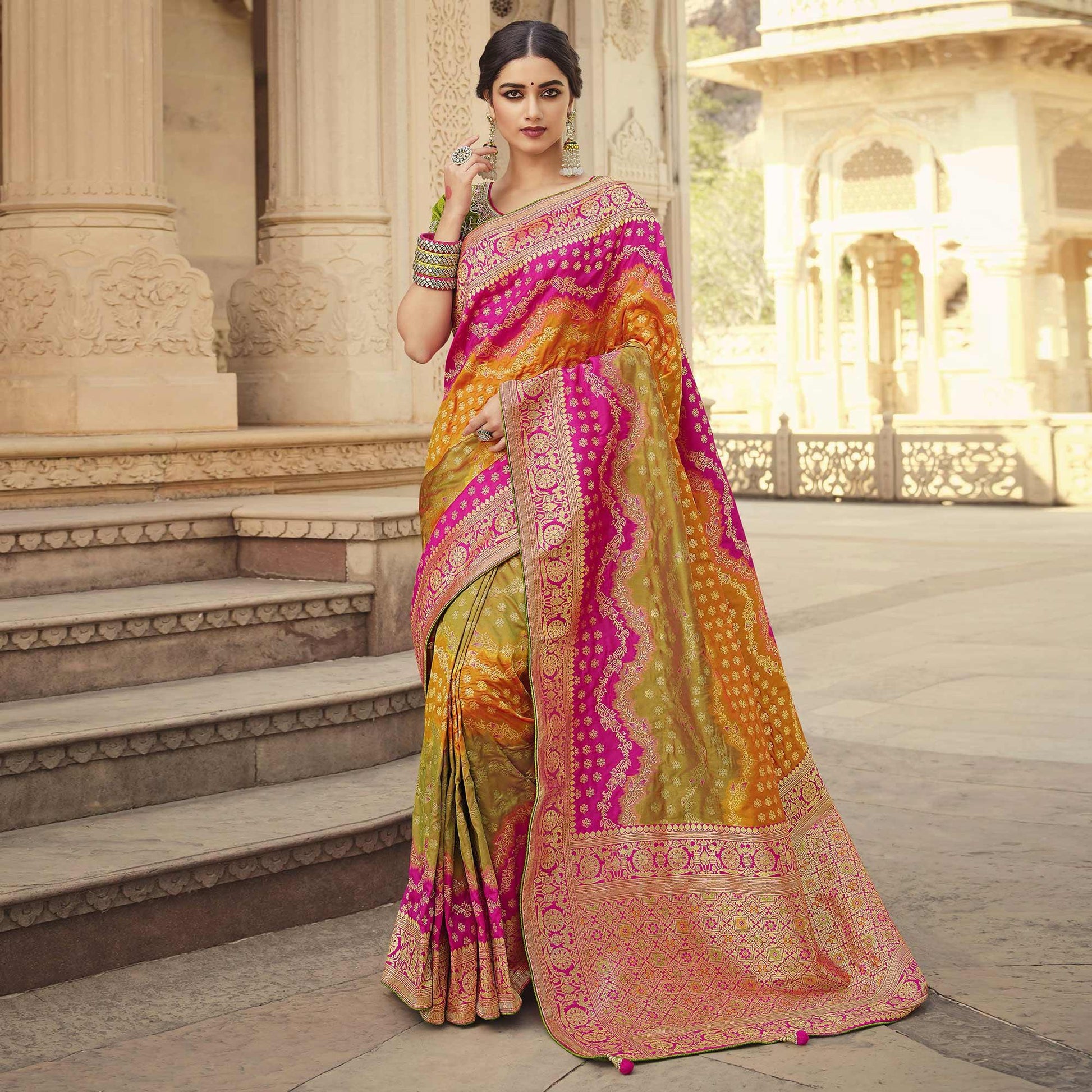 Multicolor Festive Wear Woven Silk Saree