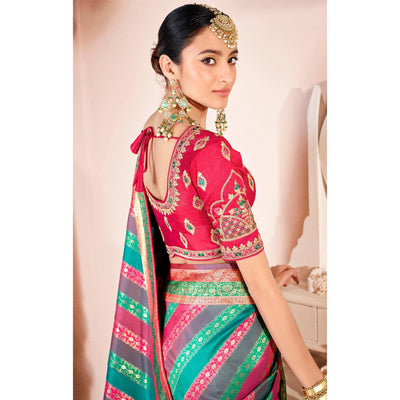 Multicolor Festive Wear Woven Silk Saree