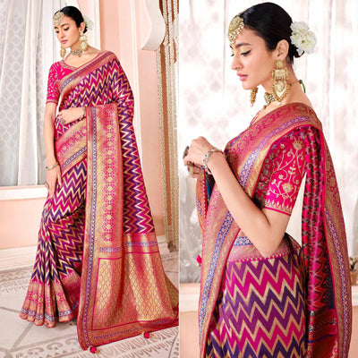 Multicolor Festive Wear Woven Silk Saree