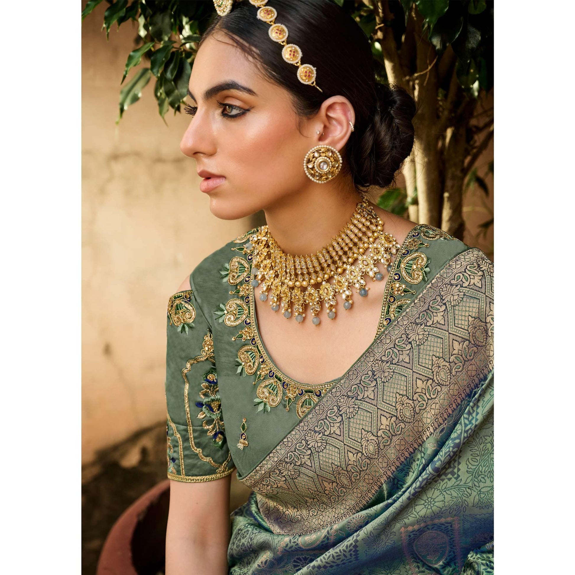 Multicolor Festive Wear Woven Silk Saree