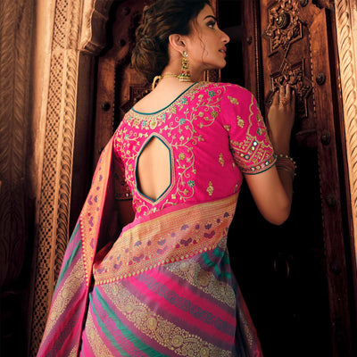 Multicolor Festive Wear Woven Silk Saree