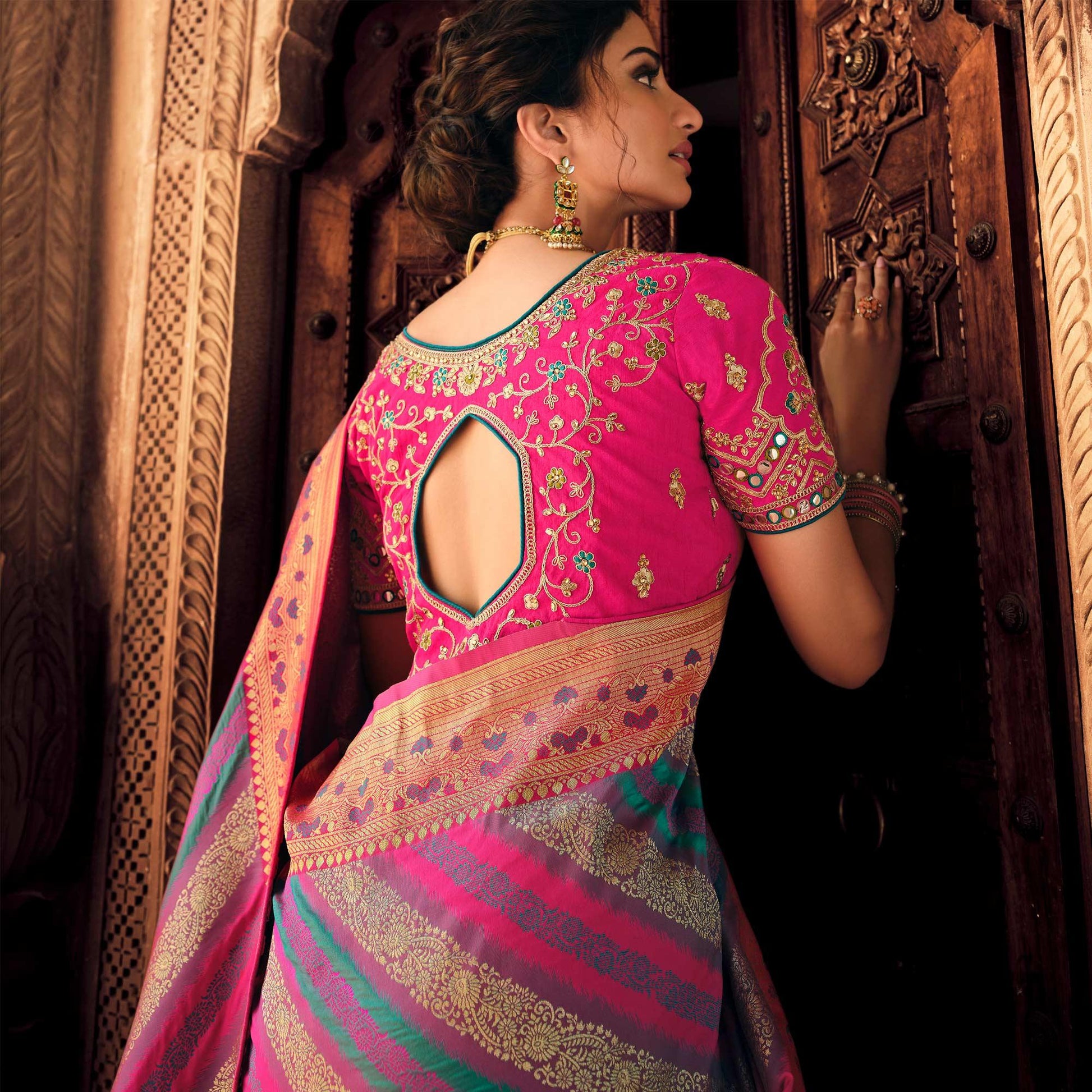 Multicolor Festive Wear Woven Silk Saree