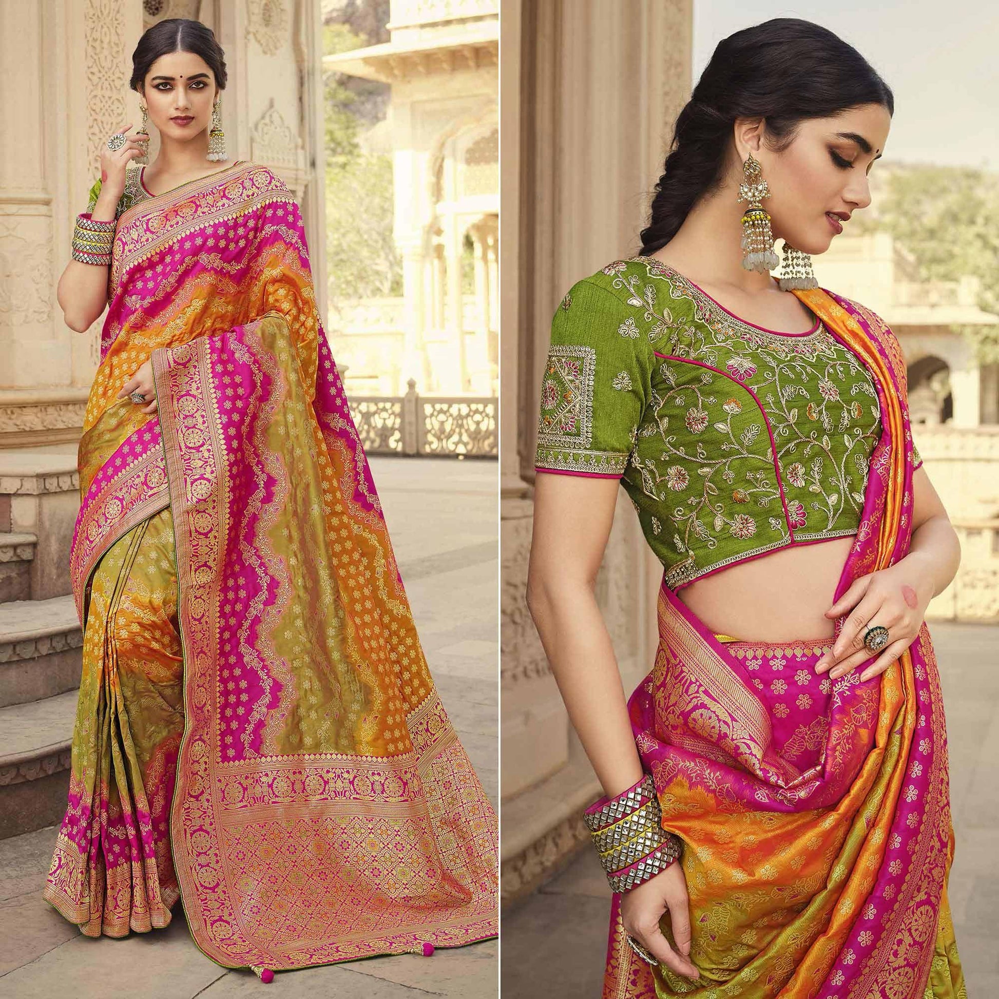 Multicolor Festive Wear Woven Silk Saree