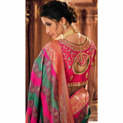 Multicolor Festive Wear Woven Silk Saree