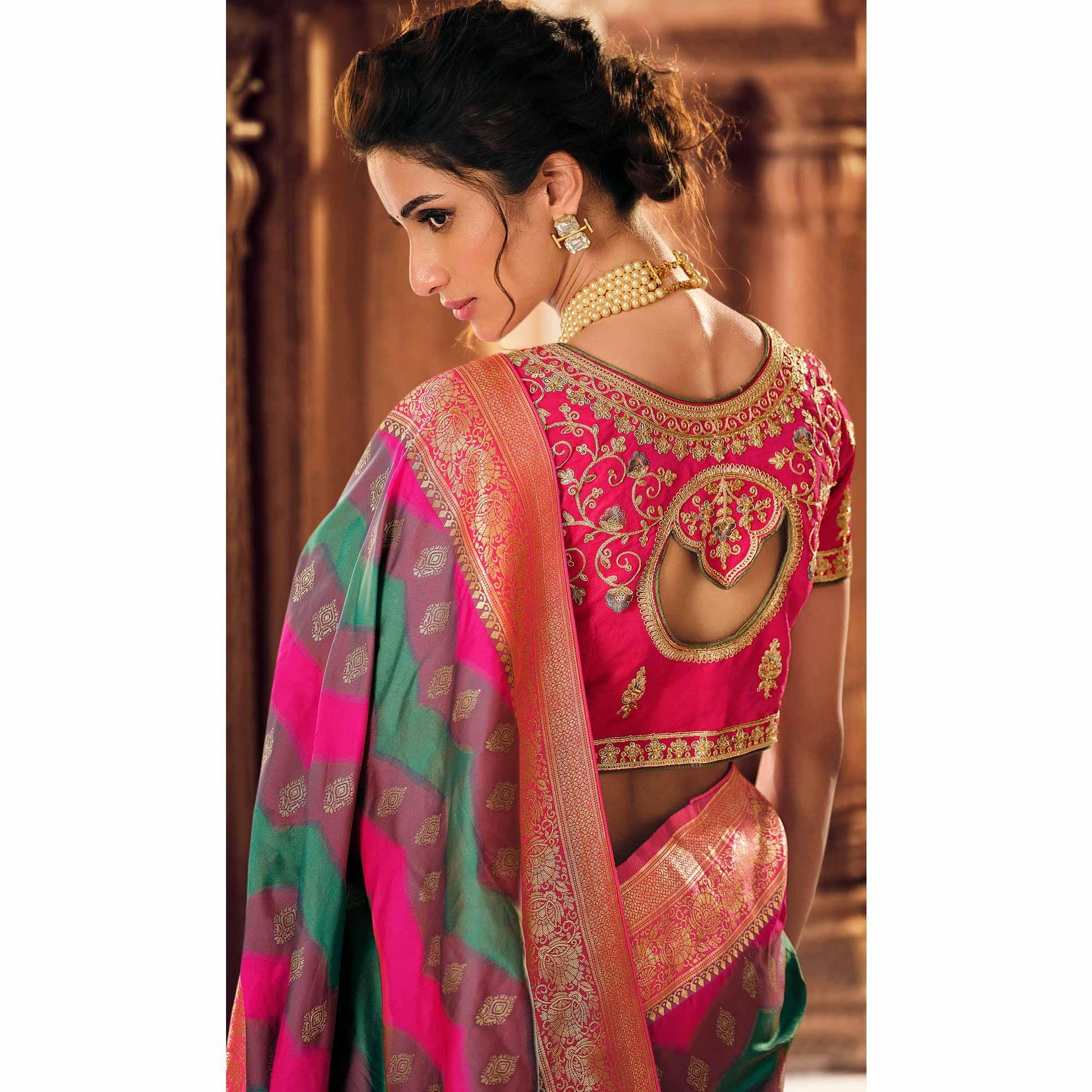 Multicolor Festive Wear Woven Silk Saree