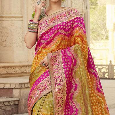 Multicolor Festive Wear Woven Silk Saree