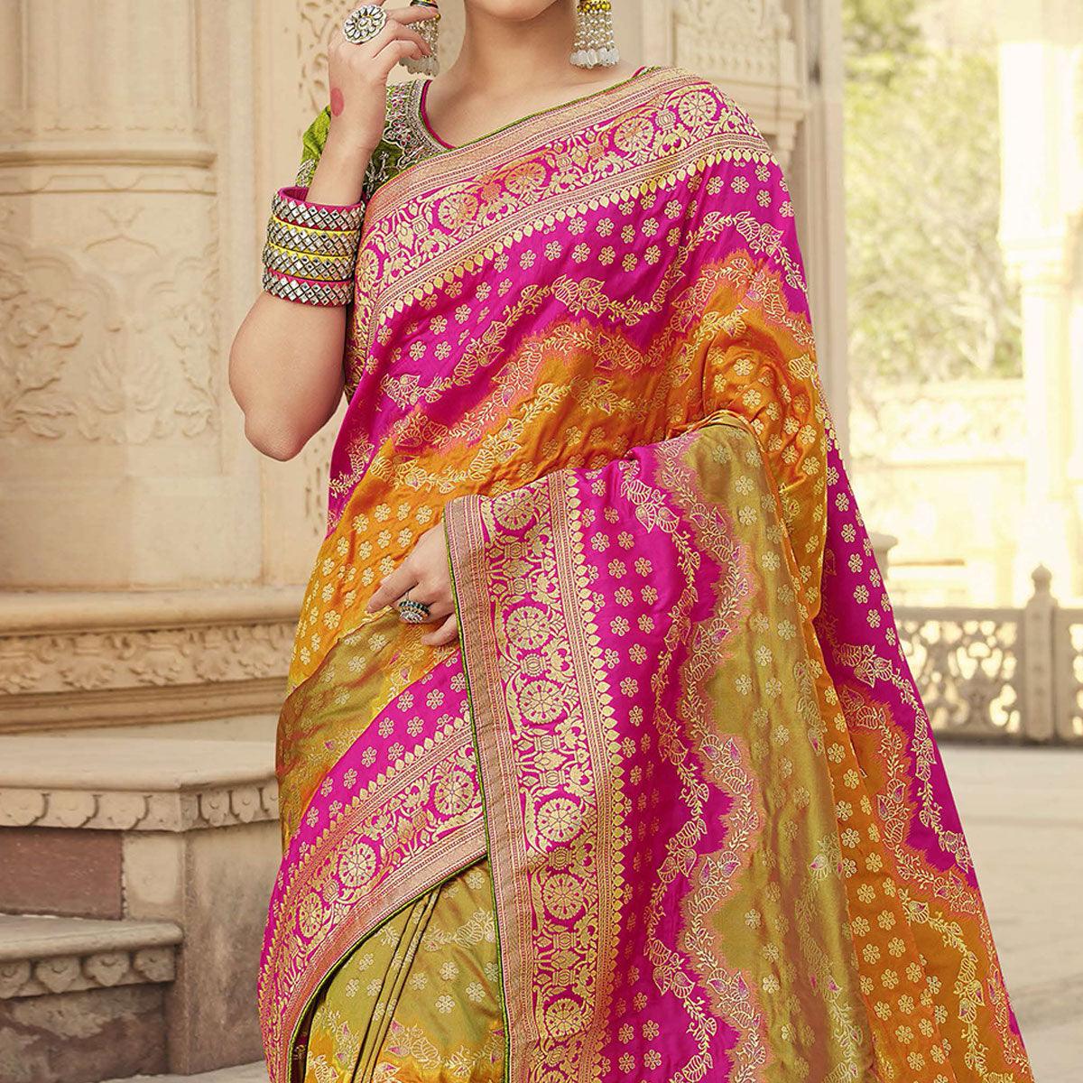 Multicolor Festive Wear Woven Silk Saree