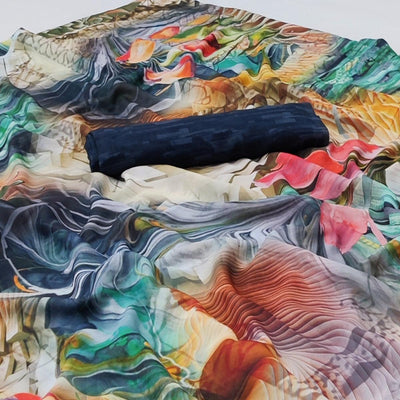 Multicolor Floral Digital Printed Georgette Saree