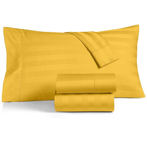 Fitted King Size Cotton Bedsheet - Mustard Color