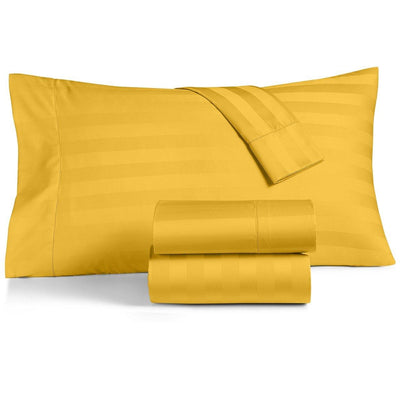 Fitted King Size Cotton Bedsheet - Mustard Color