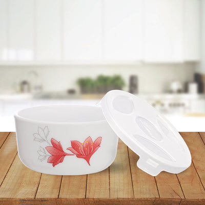 Larah by Borosil Ruby Katori w Lid