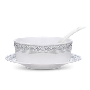 Larah by Borosil Classic Soup Bowl w Saucer Set