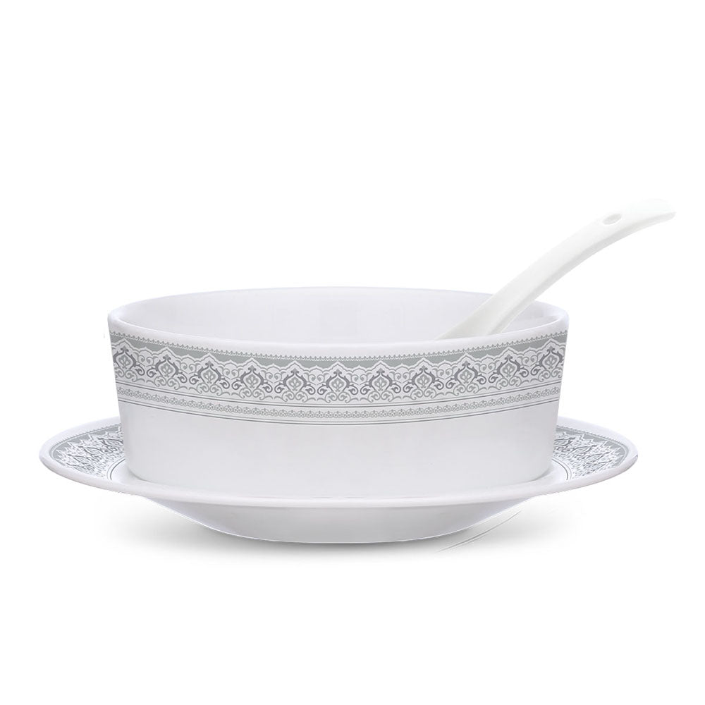 Larah by Borosil Classic Soup Bowl w Saucer Set