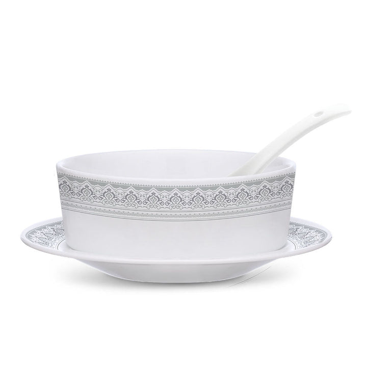 Larah by Borosil Classic Soup Bowl w Saucer Set