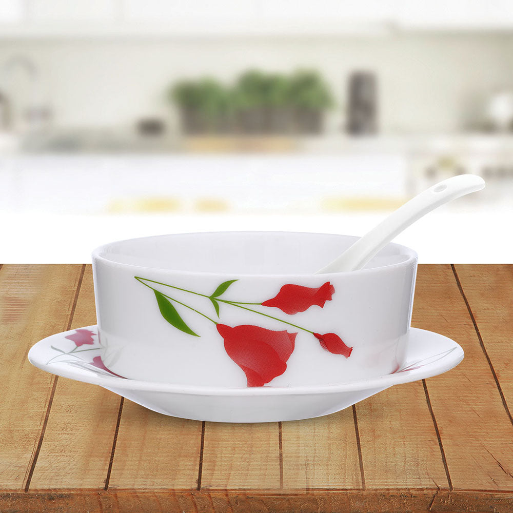 Larah by Borosil Diana Soup Bowl w Saucer Set