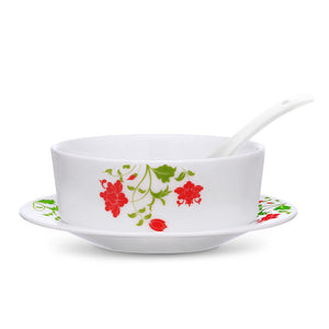 Larah by Borosil Hazel Soup Bowl w Saucer Set