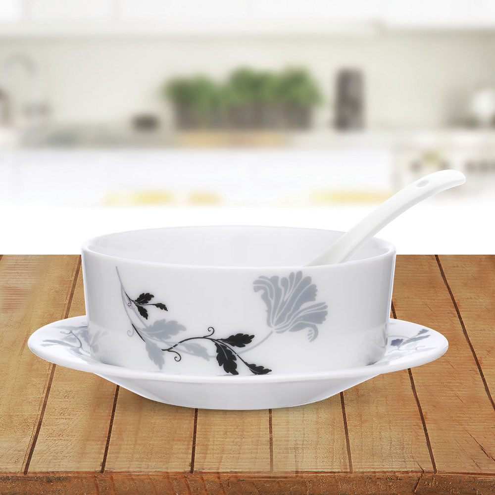 Larah by Borosil Millenia Soup Bowl w Saucer Set