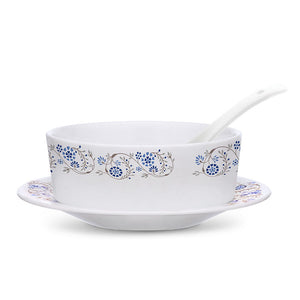 Larah by Borosil Mist Soup Bowl w Saucer Set