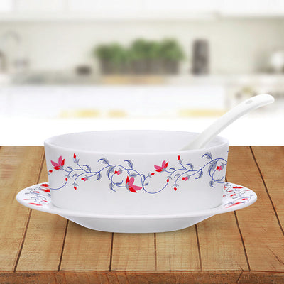 Larah by Borosil Pentas Soup Bowl w Saucer Set