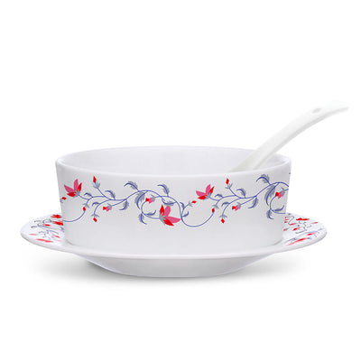 Larah by Borosil Pentas Soup Bowl w Saucer Set
