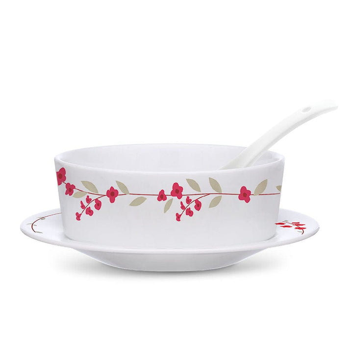 Larah by Borosil Verona Soup Bowl w Saucer Set