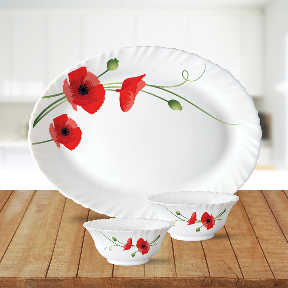 Larah by Borosil Red Carnation Pani Puri Set