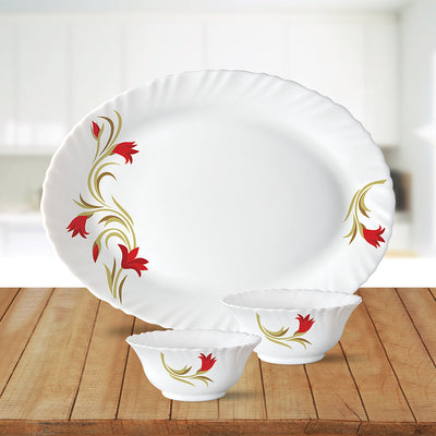 Larah by Borosil Red Lily Pani Puri Set