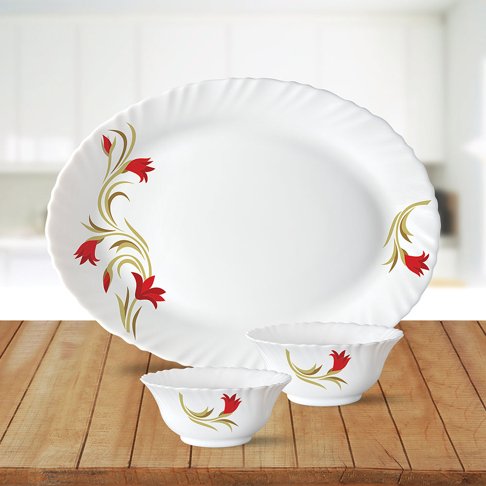 Larah by Borosil Red Lily Pani Puri Set