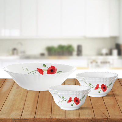 Larah by Borosil Red Carnation Bhel Puri Set