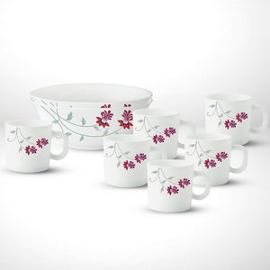 Larah by Borosil Flower Pot Snack Set w Mugs