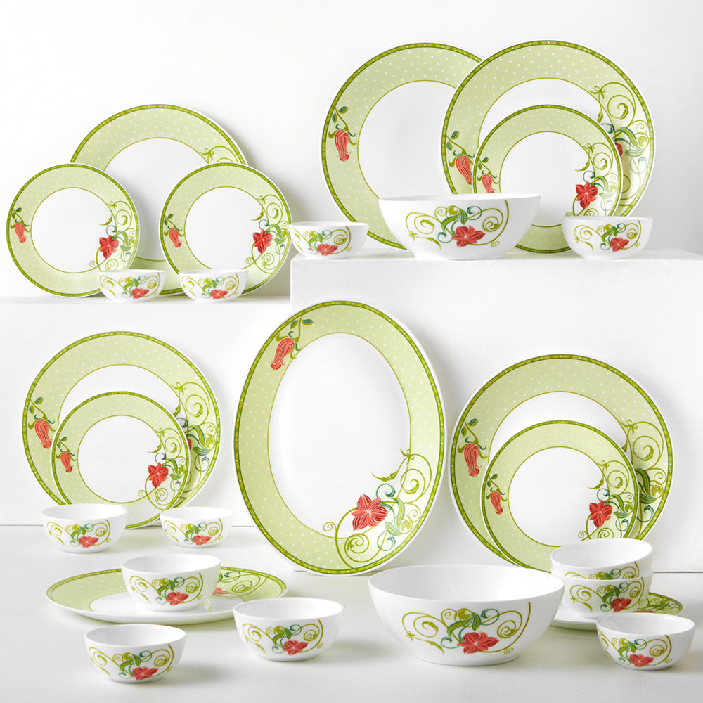 Larah by Borosil Emerald Dinner Set