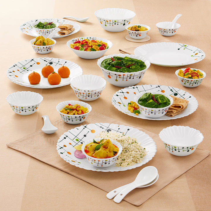 Larah by Borosil, Matrix Dinner Set