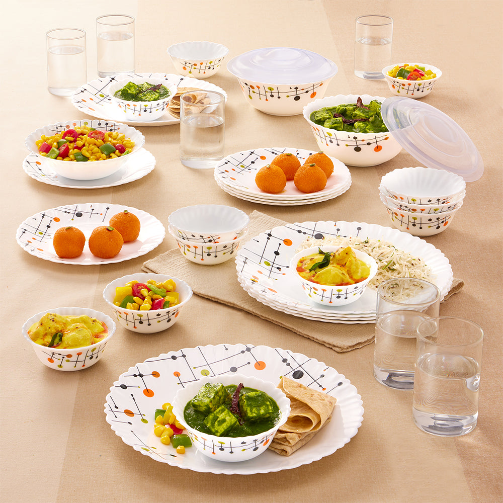 Larah by Borosil, Matrix Dinner Set