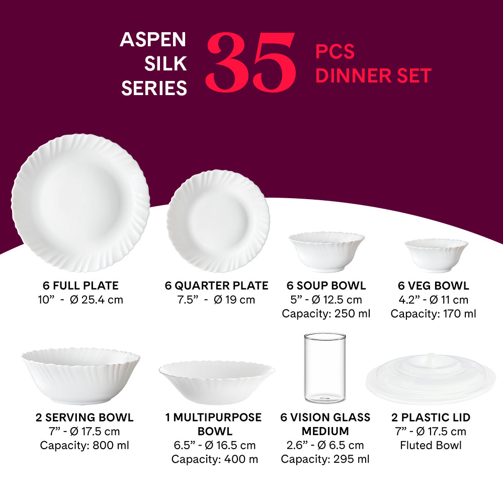 Larah by Borosil, Aspen Dinner Set