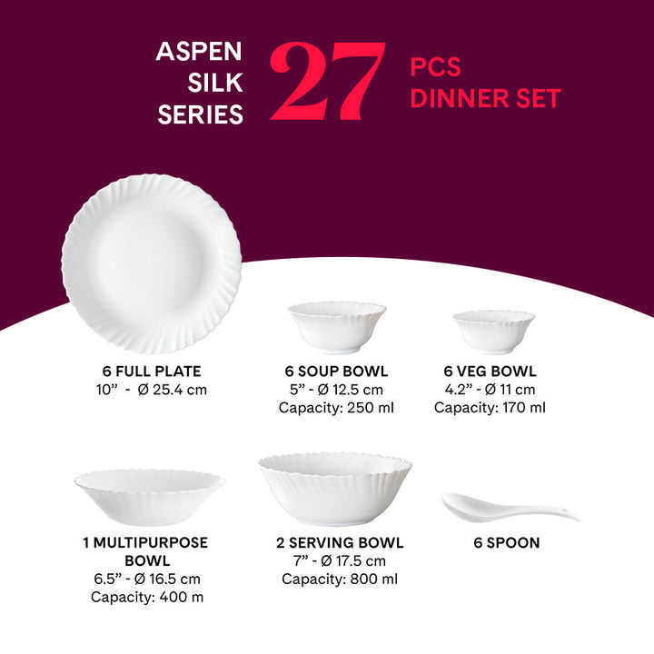 Larah by Borosil, Aspen Dinner Set