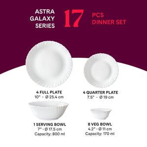 Larah by Borosil, Astra Dinner Set