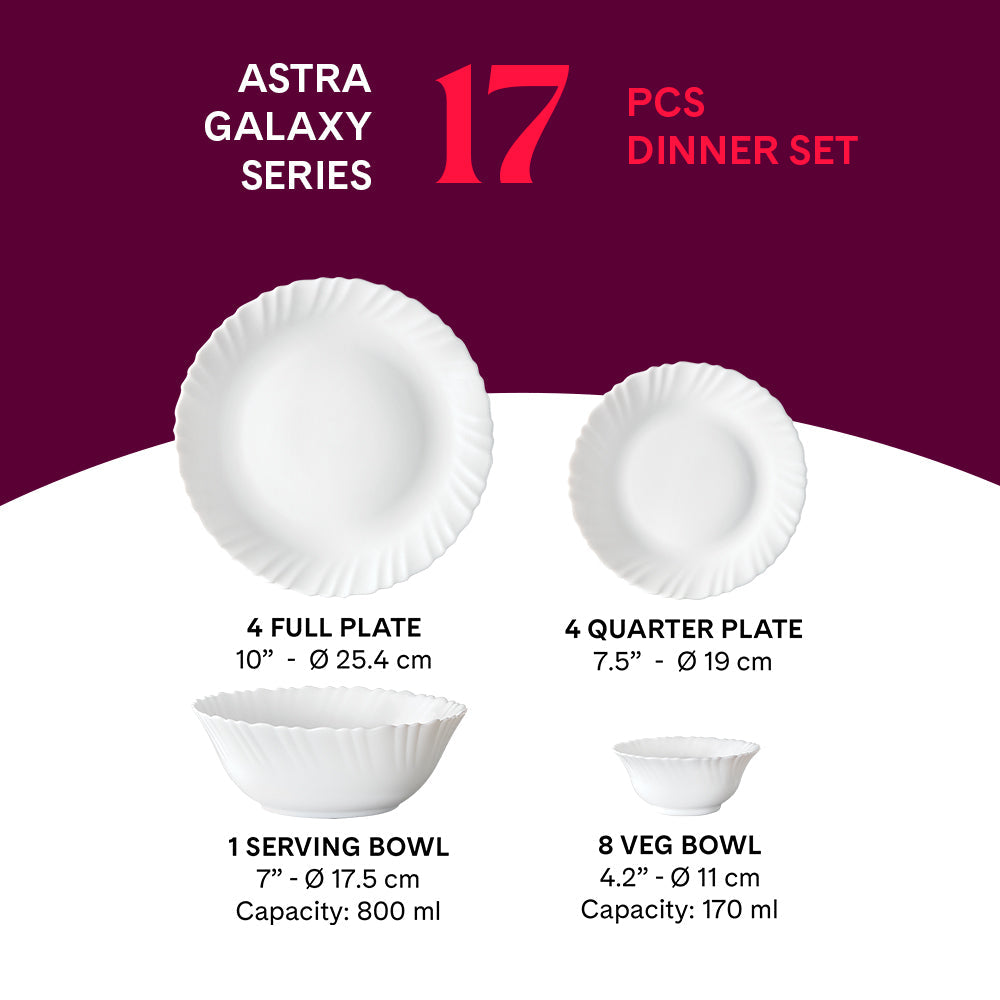 Larah by Borosil, Astra Dinner Set