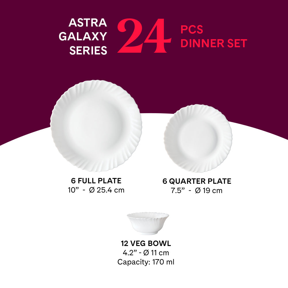 Larah by Borosil, Astra Dinner Set