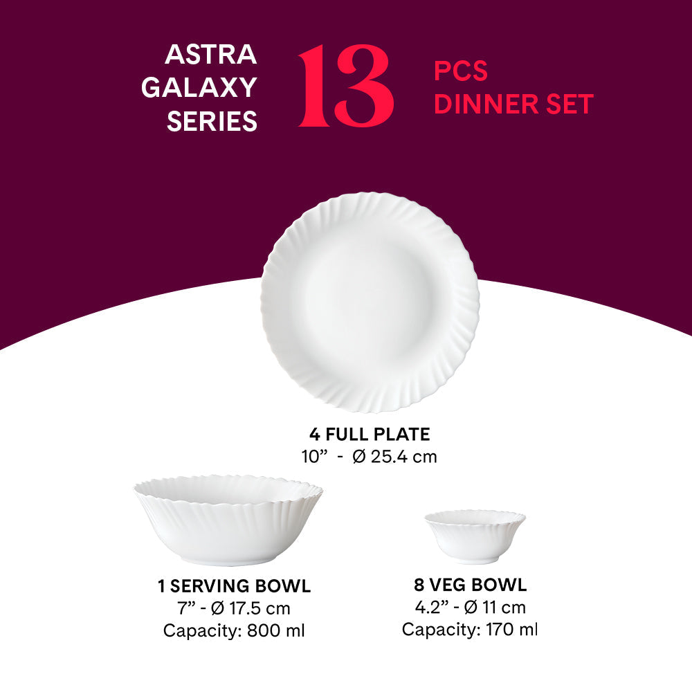 Larah by Borosil, Astra Dinner Set