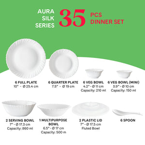 Larah by Borosil, Aura Dinner Set