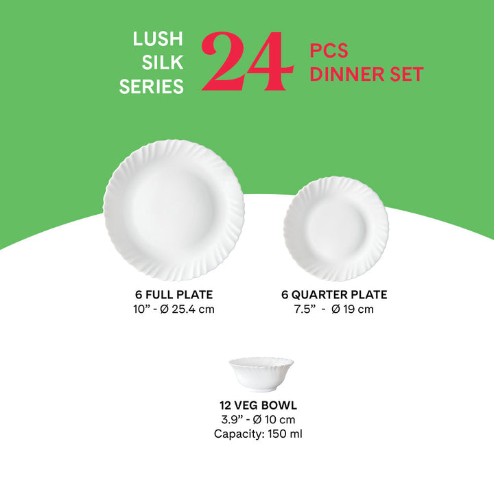 Larah by Borosil, Lush Dinner Set